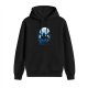 Black hoodie with night dragon silhouette against full moon graphic