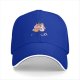 Black baseball cap with a unicorn holding a coffee mug graphic