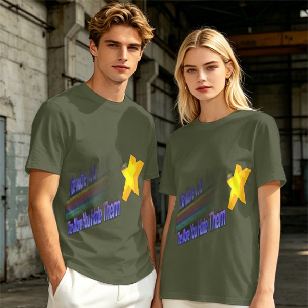 Olive Graphic T-Shirt With Star And Rainbow Text Design