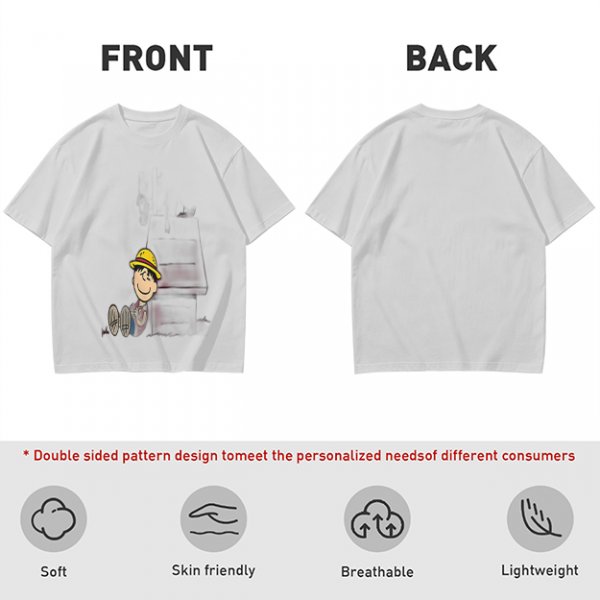 Olive Green T-Shirt with Smiling Boy in Yellow Hat Graphic
