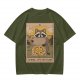 Raccoon Wheel of Fortune Tarot Pizza T-Shirt