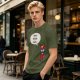 Olive green t-shirt with funny 'I'm a little chili' cartoon chili print