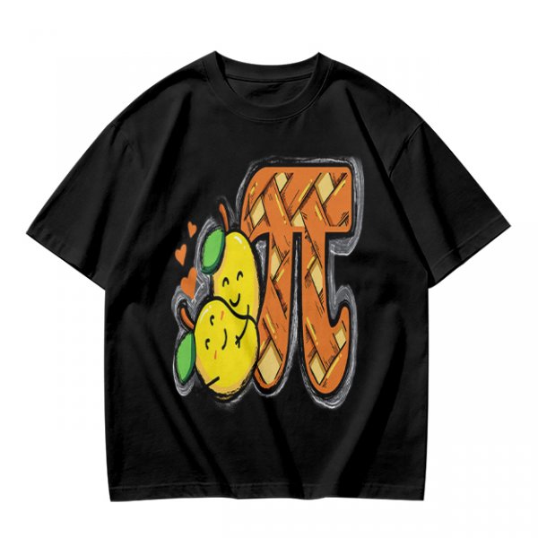 Olive green t-shirt with pear pi pie graphic design