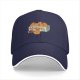 Black baseball cap with retro chicken nuggets graphic print