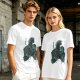 Olive T-shirt with Dark Fantasy Spirit Creature Graphic