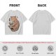Olive T-Shirt Featuring a Ginger Cat Hugging a Skull