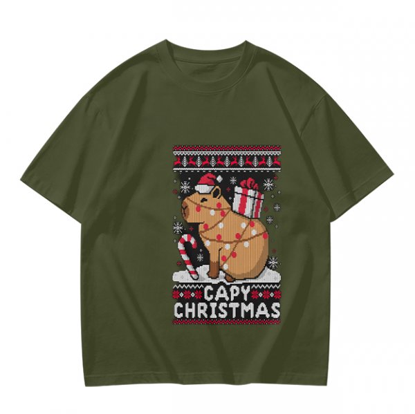 Capy Christmas Ugly Christmas Sweater Style T-Shirt