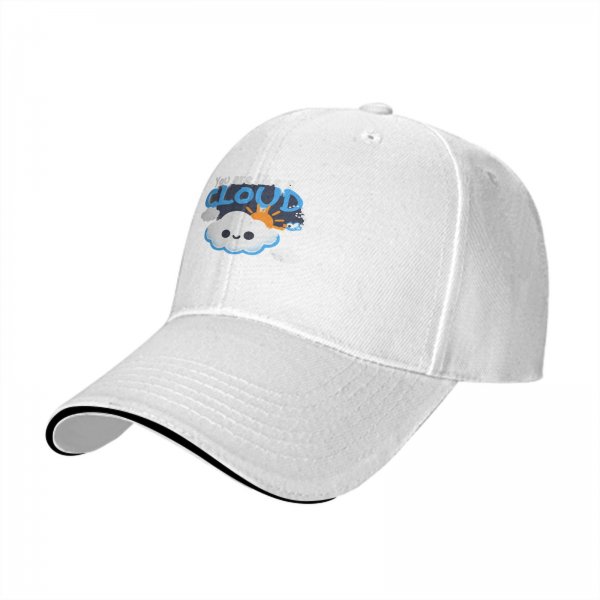 Black baseball cap with 'You are like a cloud' cute cloud graphic