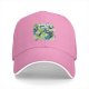 Black baseball cap with tiny drinks soda and alien graphic print