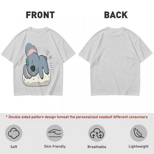 Olive T-Shirt with Sleeping Koala Nap Graphic