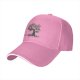 Black baseball cap with cherry blossom tree and skulls graphic