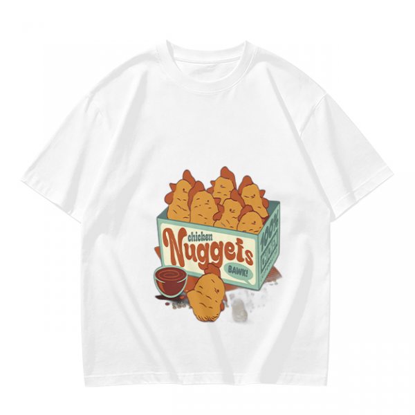 Olive T-Shirt With Cartoon Chicken Nuggets Box Print