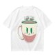 Olive Graphic Tee With Angry Coffee Cup I Need More Print