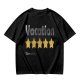 Olive Green T-Shirt With Vacation And Five Star Graphic Print