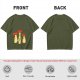 Olive T-Shirt with Singing Mushroom Band Graphic