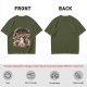 Olive graphic t-shirt with 'Don't Fight Your Demons' cat art