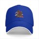 Black baseball cap with red dragon and cloud graphic design