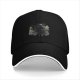 Black Baseball Cap With Subtle Nature Inspired Graphic Print