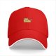 Black Baseball Cap With Cute Orange Cat Holding Coffee Cup Print