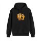 Black hoodie with funny Noah's ark cat graphic print