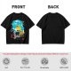 Olive T-shirt with anime pig pilot and seaplane graphic