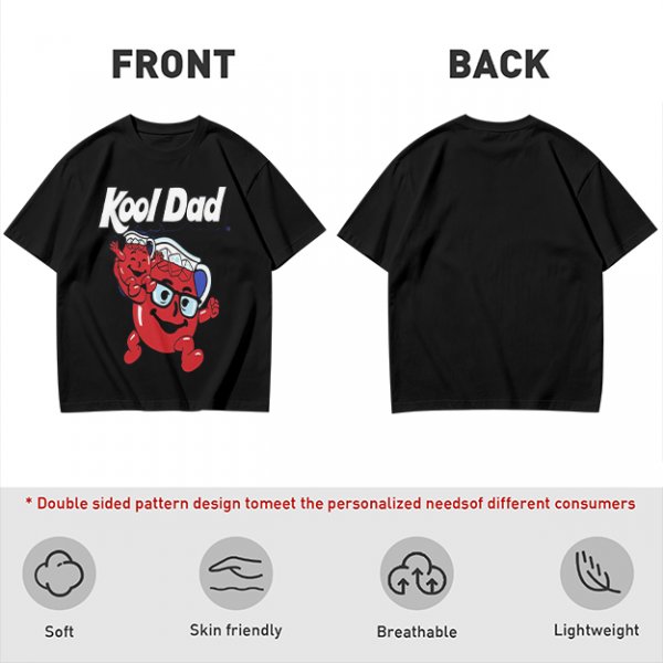 Olive green graphic t-shirt with Kool Dad and Kool-Aid mascot print
