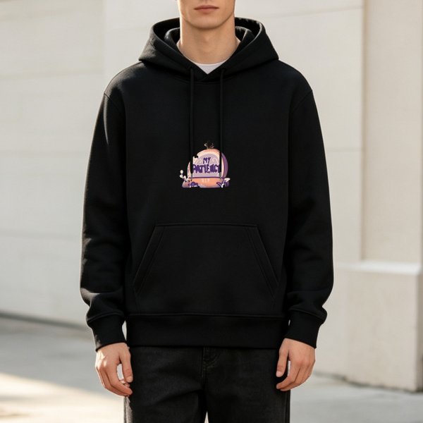 Black Hoodie With 'My Patience' Graphic Print Design