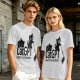 Olive green graphic t-shirt with CatGPT and mischievous cat prints