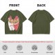 Olive T-Shirt With Cute Ramen Cups In Love Graphic