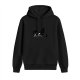 Black graphic print hoodie with casual streetwear style