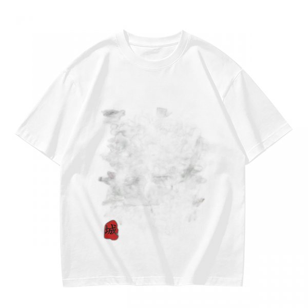 Oversized Olive Green T-Shirt with Red Stamp Detail