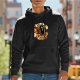Black hoodie with coffin ghost floral 'Get In Loser' graphic