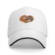 Black Baseball Cap With Hugging Monkeys Heart Design