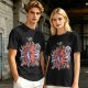 Olive T-Shirt with Dark Fantasy Monster Skeleton Art Print