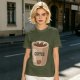 Olive Green T-Shirt With Coffee Cup Graphic Print