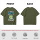 Olive t-shirt with 'I think I think too much' anxious frog print