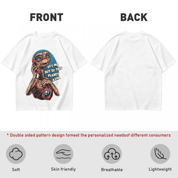 Olive t-shirt with E.T. 'Get Me Out Of This Planet ASAP' print