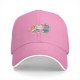 Black Baseball Cap With Cute Cats Eating Pizza Design