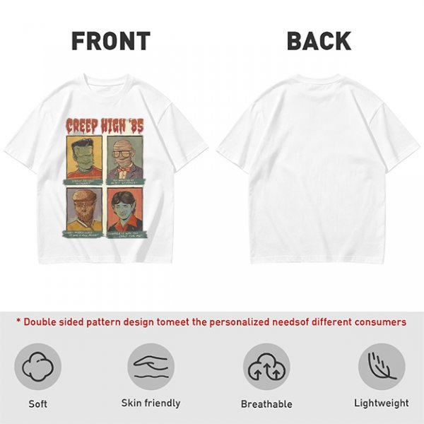 Creep High '85 Monster Characters Graphic T-Shirt