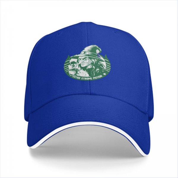 Black baseball cap with witch extra strong potion graphic
