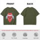 Olive T-Shirt With Cute Cartoon Heart Lifting Dumbbells Print