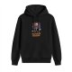 Black Halloween Hoodie with Pumpkin Skeleton Parade Graphic