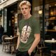 Olive T-Shirt With Halloween Themed Boba Tea Graphic