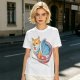 Olive T-shirt with Shiba Inu in Ramen Cup Graphic