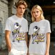 Olive graphic t-shirt with cat Freddie Mercury 'Don't Stop Meow' print