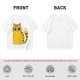 Olive Green T-Shirt With Cute Surprised Yellow Tabby Cat Graphic
