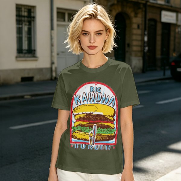 Olive T-Shirt with Big Kahuna Burger Graphic Print