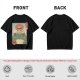Olive T-shirt with Samurai Cat Riding Giant Frog Japanese Art Print