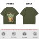 Olive Graphic T-Shirt With Coffee And Mountain Sunrise Design
