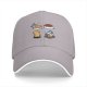 Black Baseball Cap With Cute Cat Sushi Artwork